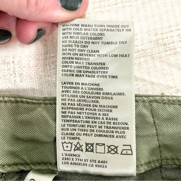 L' AGENCE Jem Skinny High Rise Trouser Racer Stripe Brigade Color Size 24 - Picture 15 of 16